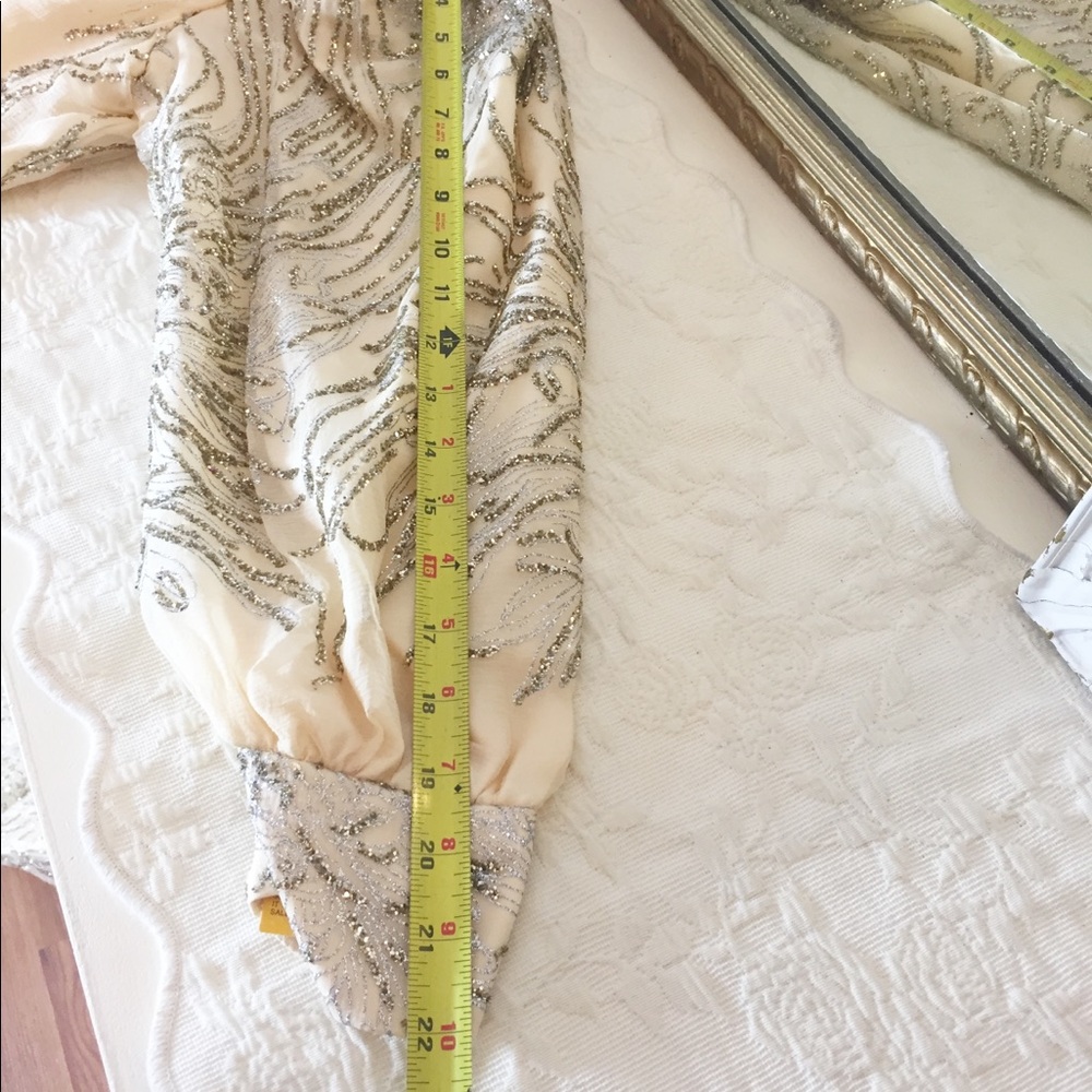 NWT Alyce Designs Vintage white and silver beaded gown - Picture 13 of 16